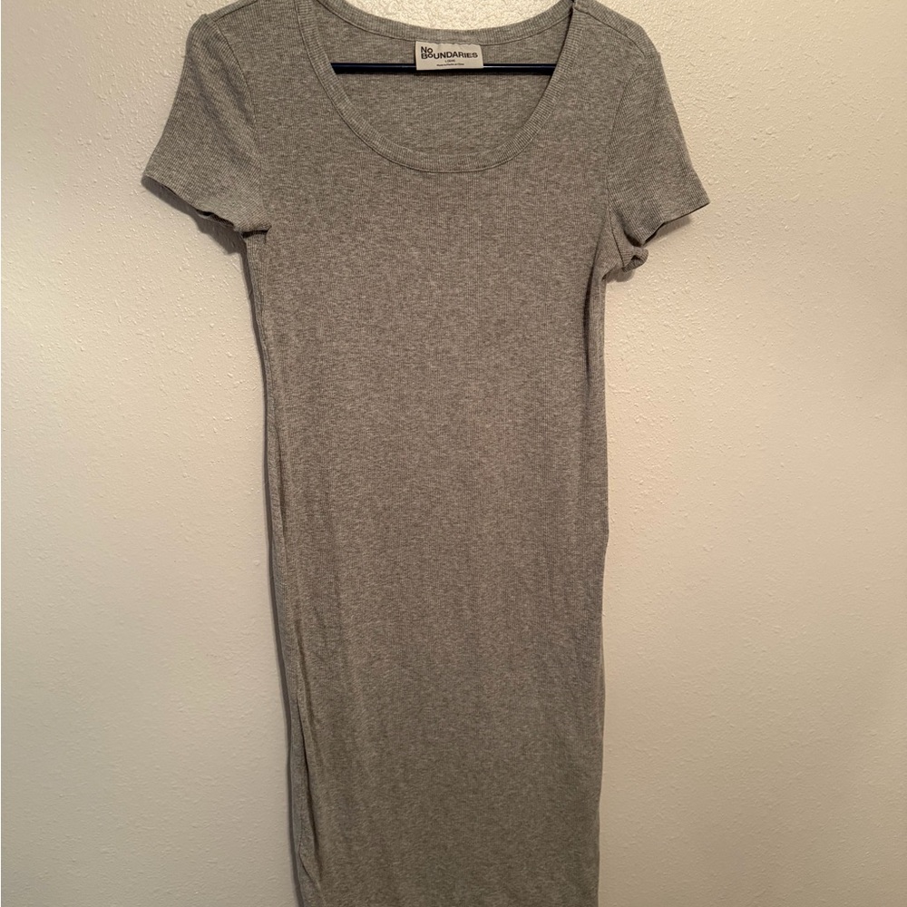 No Boundaries Gray Midi Dress